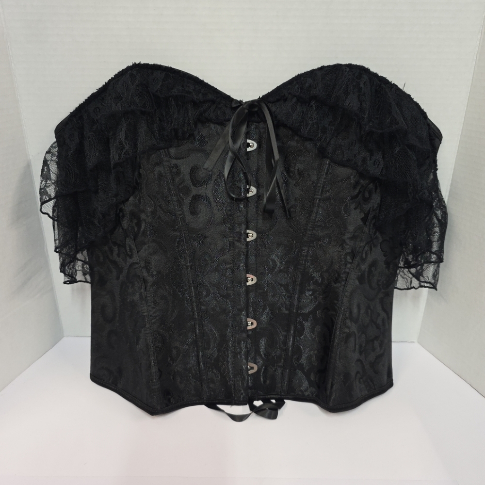 Elegant Black Lace Corset Top